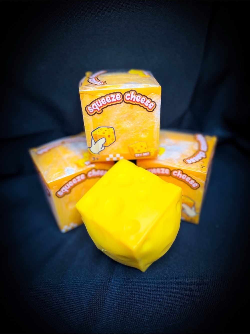 Squeeze Cheese Squishy Toy - Bright Yellow